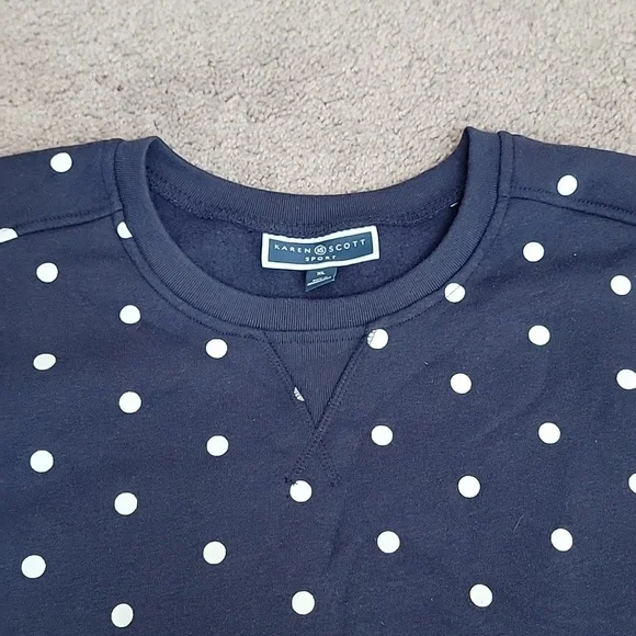 Karen Scott Dot Print Sweatshirt - XL - Picture 3 of 12